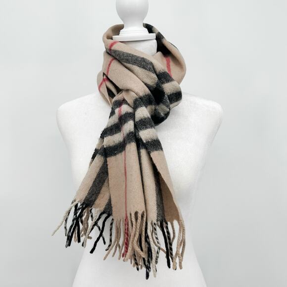 Burberry Scarf Cashmere Authentic Plaid Giant Nova Check Winter Long Oversized - Picture 1 of 8
